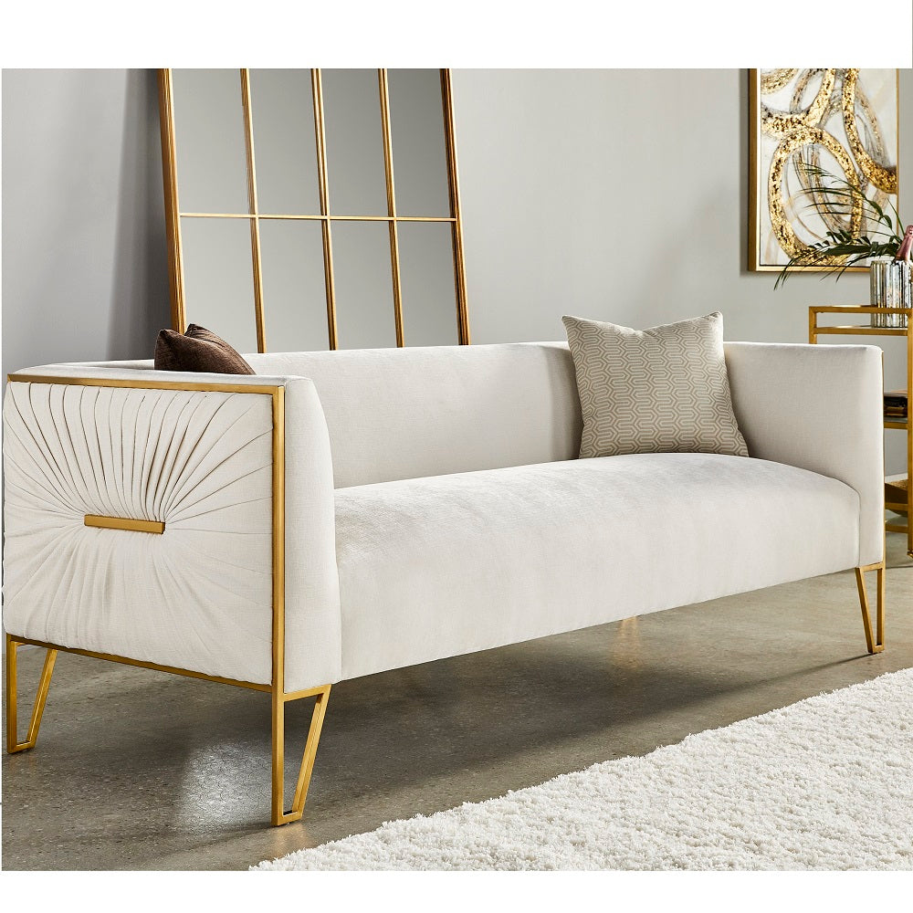 Truro Gold Sofa: Vanilla Fabric