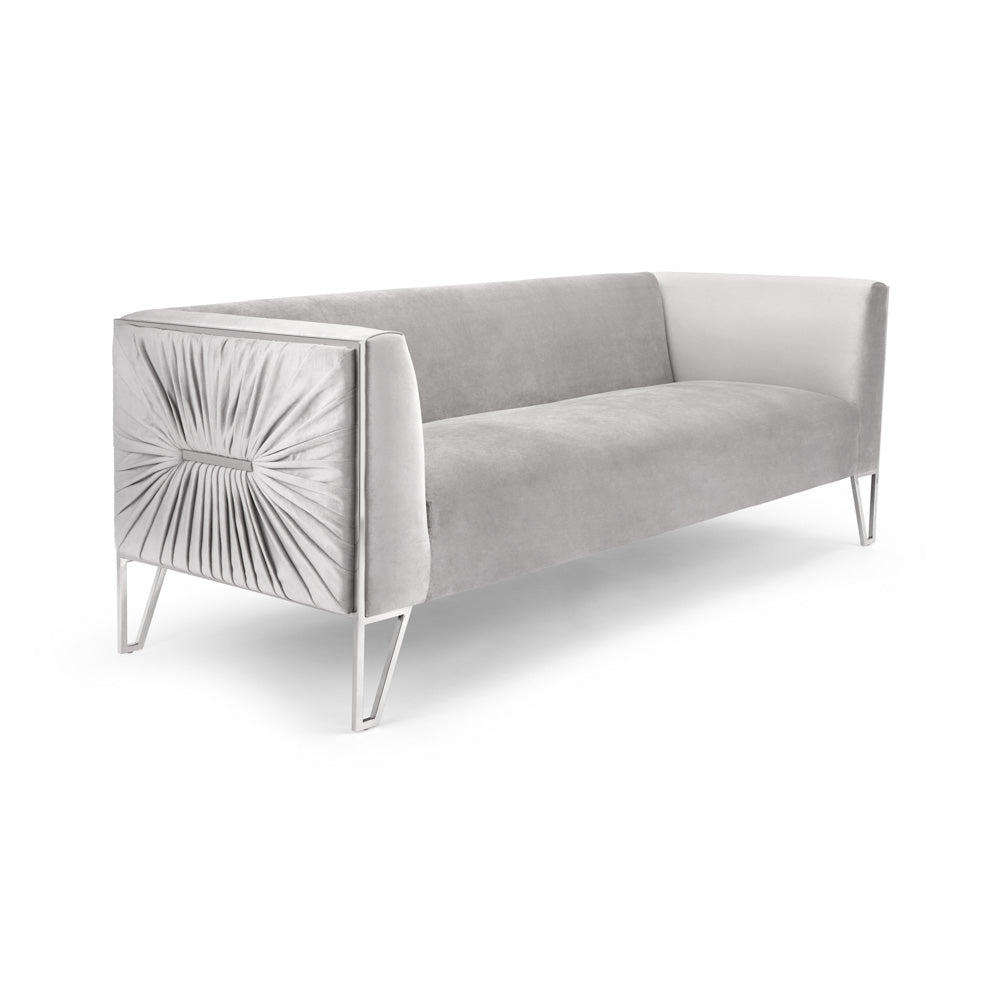 Truro Sofa: Grey Velvet