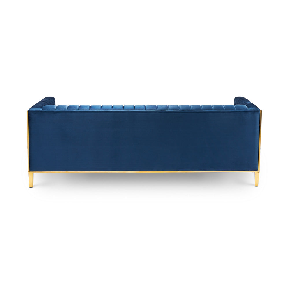 Conrad Gold Sofa: Blue Velvet