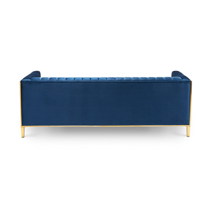 Conrad Gold Sofa: Blue Velvet
