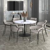 Zilo/Axel Large 7pc Dining Set in Black with Grey Chair