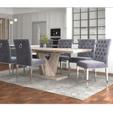 Eclipse/Azul 7pc Dining Set in Oak with Grey Chair