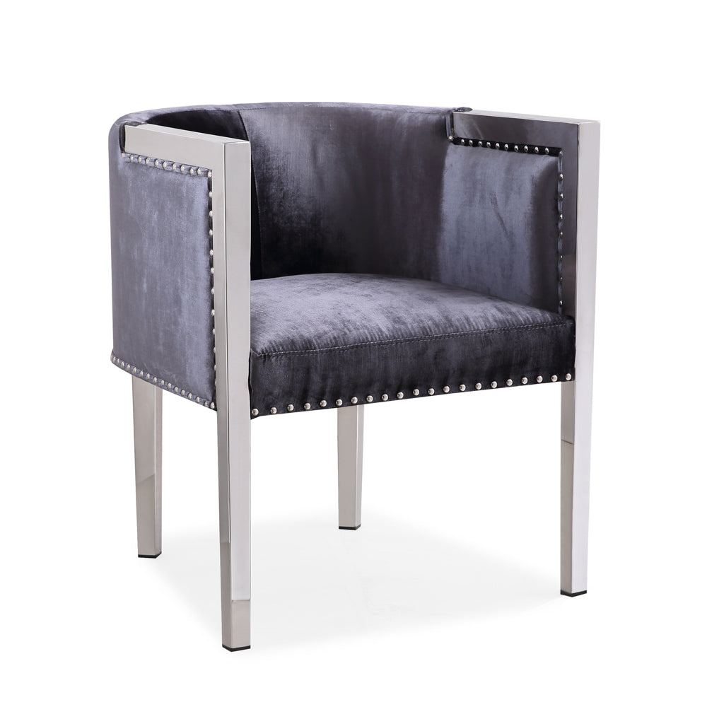 Elvis Accent Chair (Charcoal Velvet)