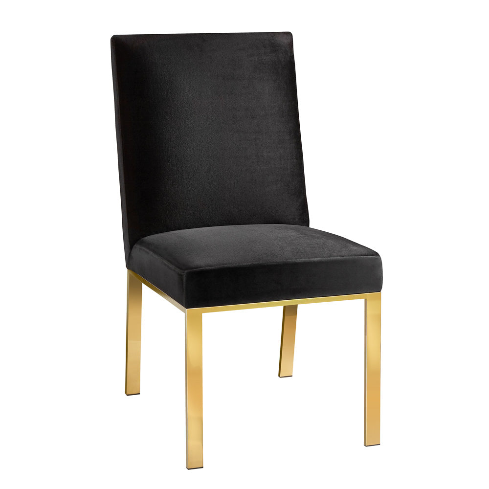 Wellington Dining Chair (Black Velvet Gold)