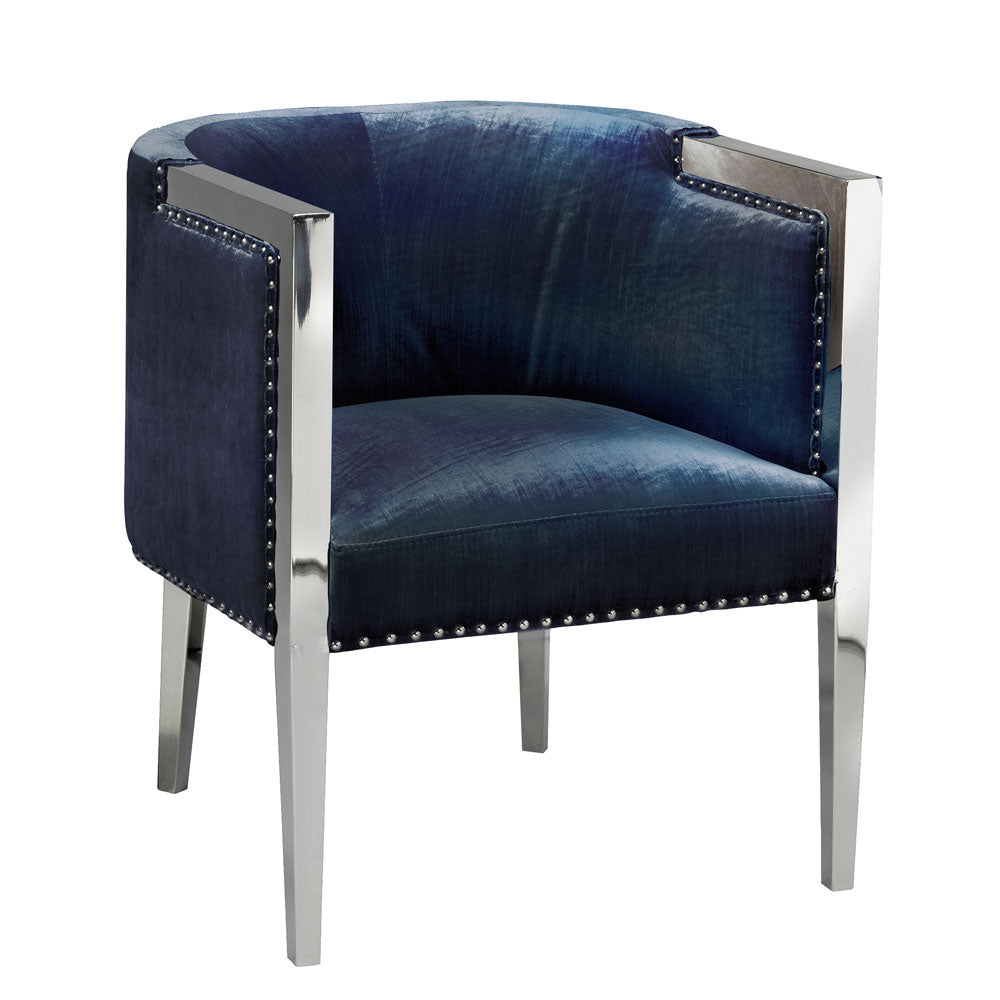 Elvis Accent Chair (Blue Velvet)
